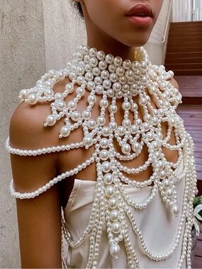 Zcrave SIMULATED PEARL BODY CHAIN
